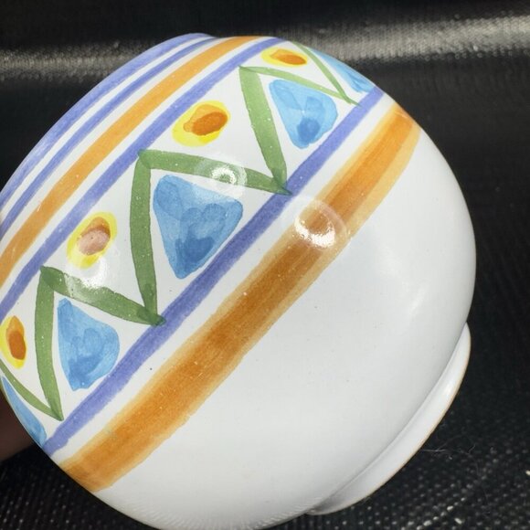 Hand Made Italian Art Pottery Signed TERRAGLIA Round Dish Bowl Vase Made Italy - Picture 8 of 9